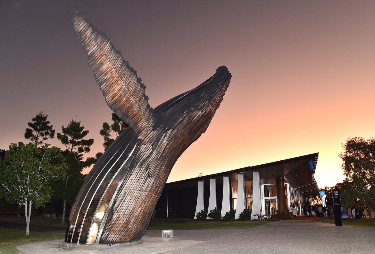 Hervey Bay Regional Gallery with whale sculpture outside Fraser Coast Queensland Travellarks Getaways Photo by Management Travellarks Getaways Hervey Bay Regional Gallery with whale sculpture outside Fraser Coast Queensland Travellarks Getaways Photo by Management