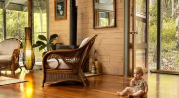 livingareaBombahPointecoCottageNSWTravellarks  Travellarks Getaways Bombah Point Eco Cottages, near Myall Lakes